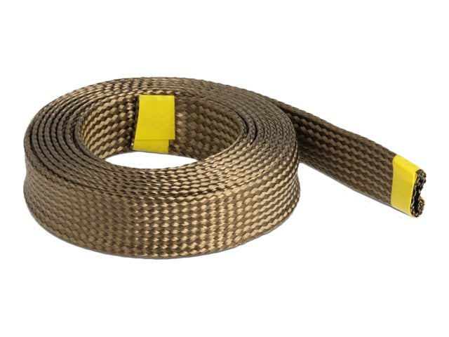 DELOCK Geflechtschlauch aus Basalt Fasern 2m x 25mm braun - Vorderansicht
