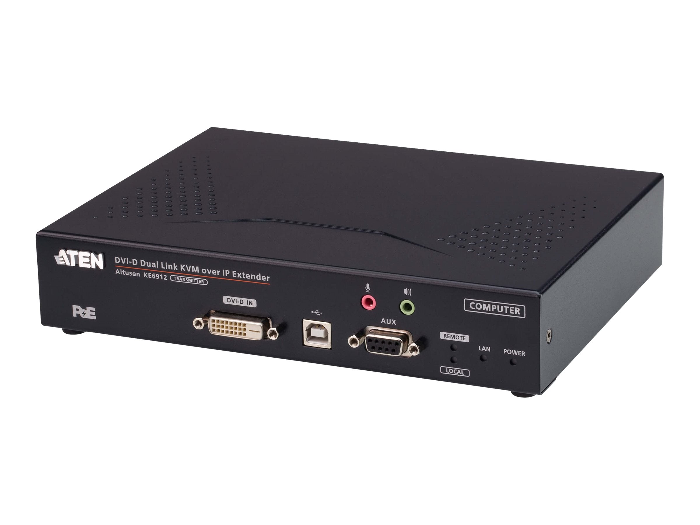 ATEN KE6912T DVI-D Dual Link KVM Over IP Extender mit PoE Sender - Vorderansicht