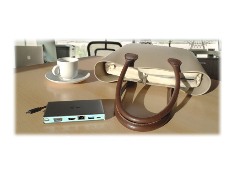 I-TEC USB C 4K Travel Docking Station 1x HDMI 4K oder 1x VGA 1x GLAN 2x USB 3.0 1x USB-C 1x USB-C Power Delivery 20cm USB-C Kabel