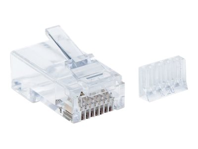 INTELLINET Cat6 RJ45 Modularstecker UTP 3-Punkt-Aderkontaktierung fuer Massivdraht 90 Stecker pro Becher