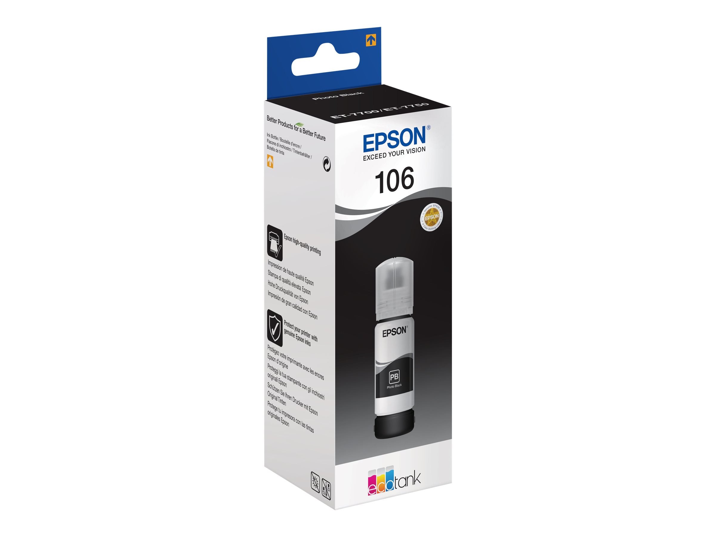 EPSON 5LB 106 EcoTank Photo Black Tintenbehälter Verpackung