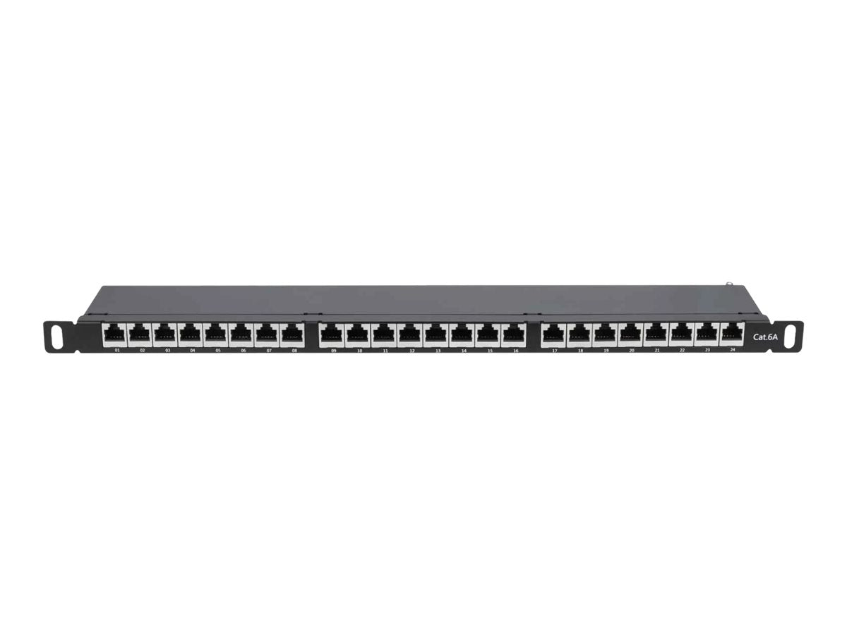 INTELLINET 19Z 48,3cm 24-Port Cat6a Patchpanel geschirmt FTP Vorderansicht