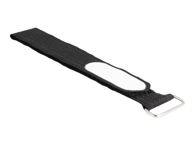 DELOCK Klettkabelbinder mit Schlaufe und Beschriftungsfeld L 305 x B 25mm schwarz 5 Stuck