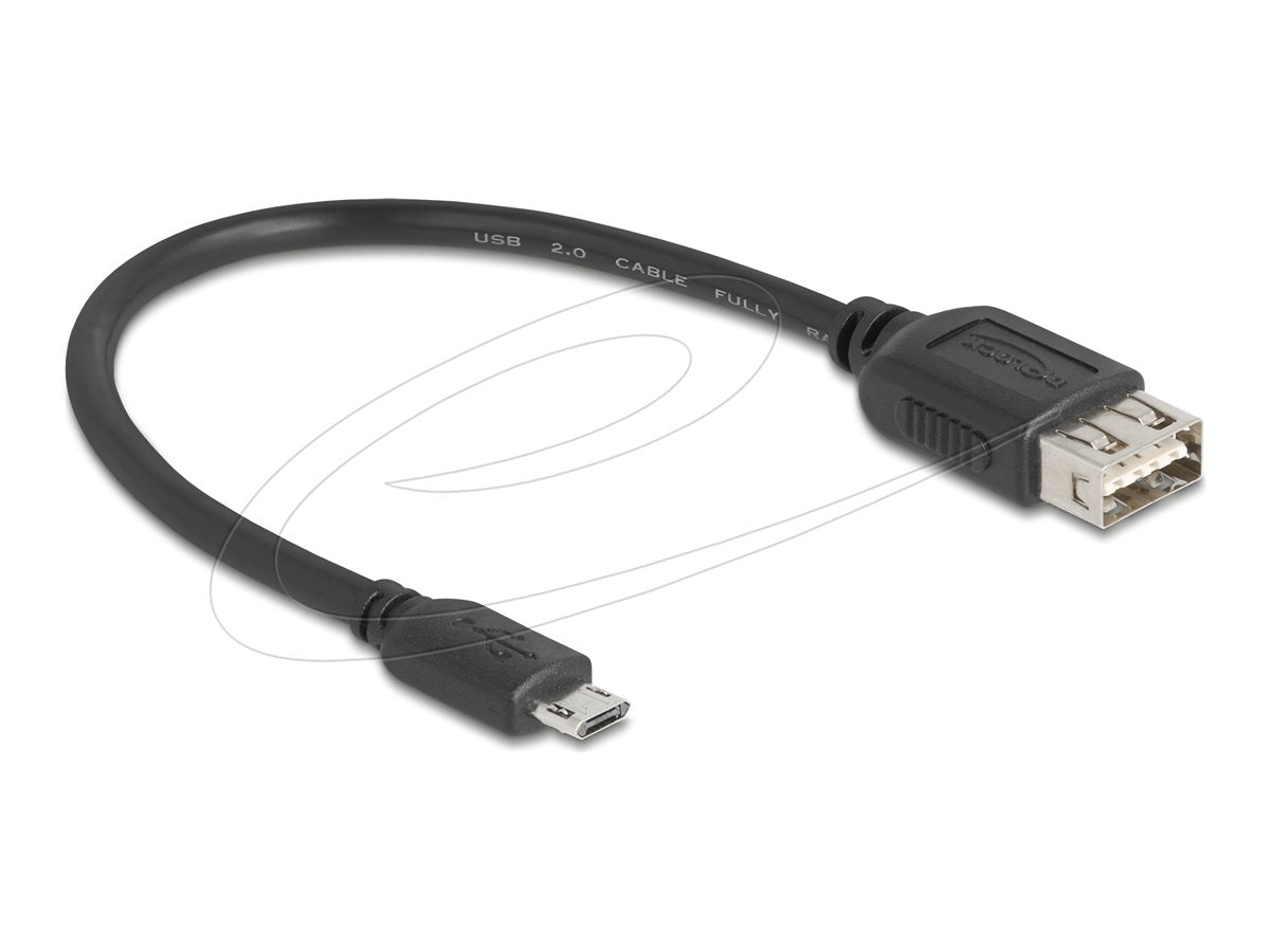 DELOCK USB 2.0 Kabel EASY USB Typ Micro-B Stecker zu EASY USB Typ-A Buchse 0,2m - Vorderansicht