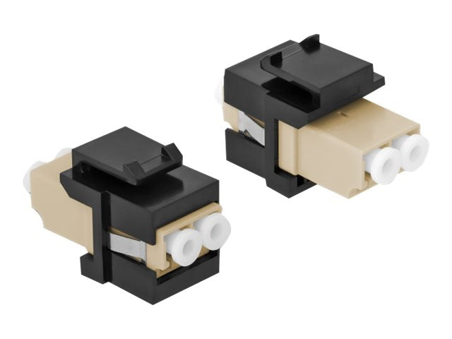DELOCK Keystone Modul LC Duplex Buchse zu LC Duplex Buchse beige/schwarz