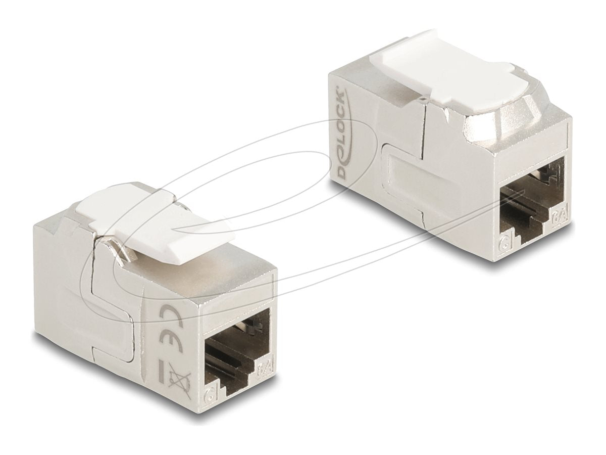 DELOCK Keystone Modul Kupplung RJ45 Buchse zu RJ45 Buchse Cat.6A geschirmt - Vorderansicht