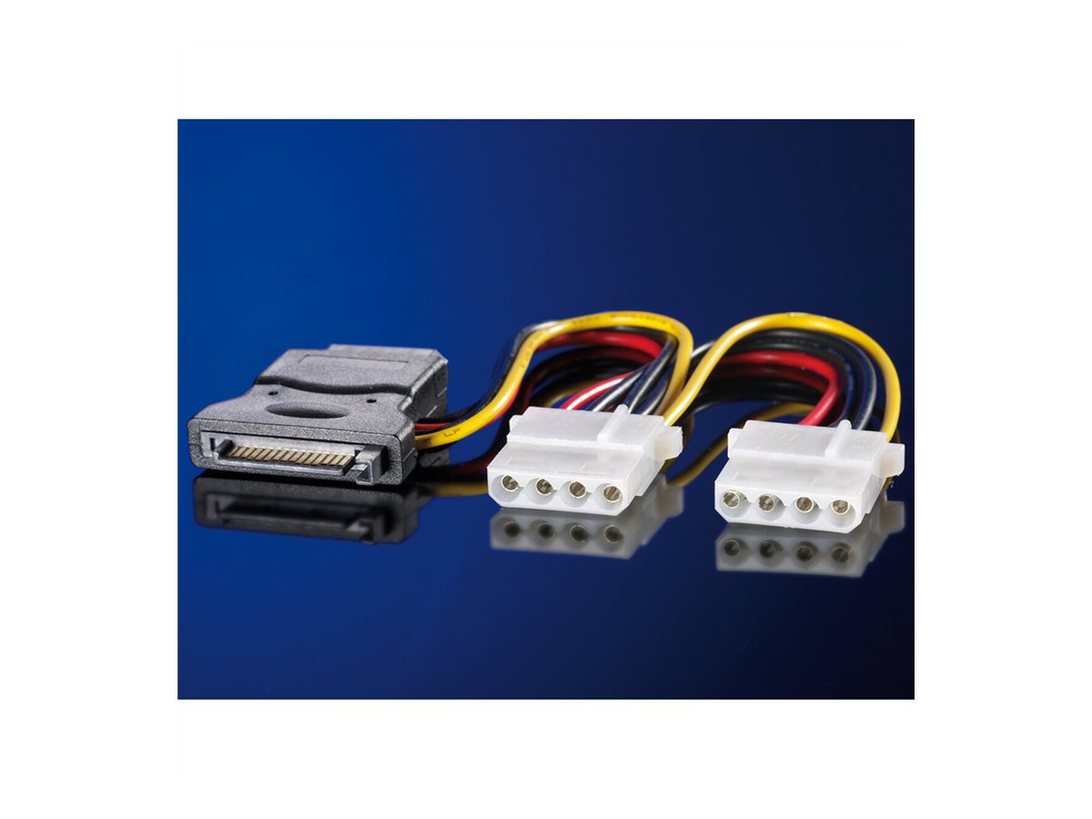 ROLINE Y-Adapterkabel SATA / 3x 4 pol. HDD 0,2m - Verpackung