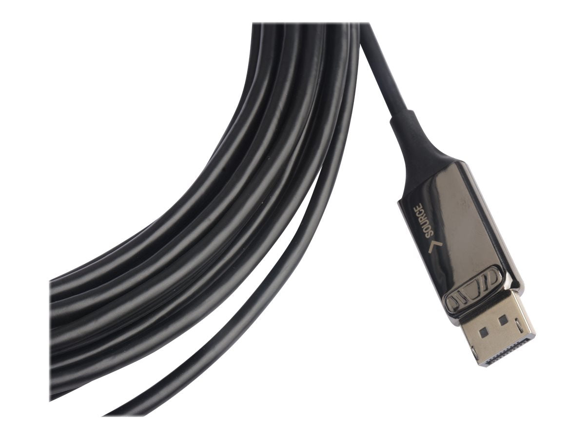 TECHLY DisplayPort AOC Anschlusskabel 8K Glasfaser DisplayPort Kabel 20m schwarz Unempfindlich gegenueber elektromagn.Stoerungen