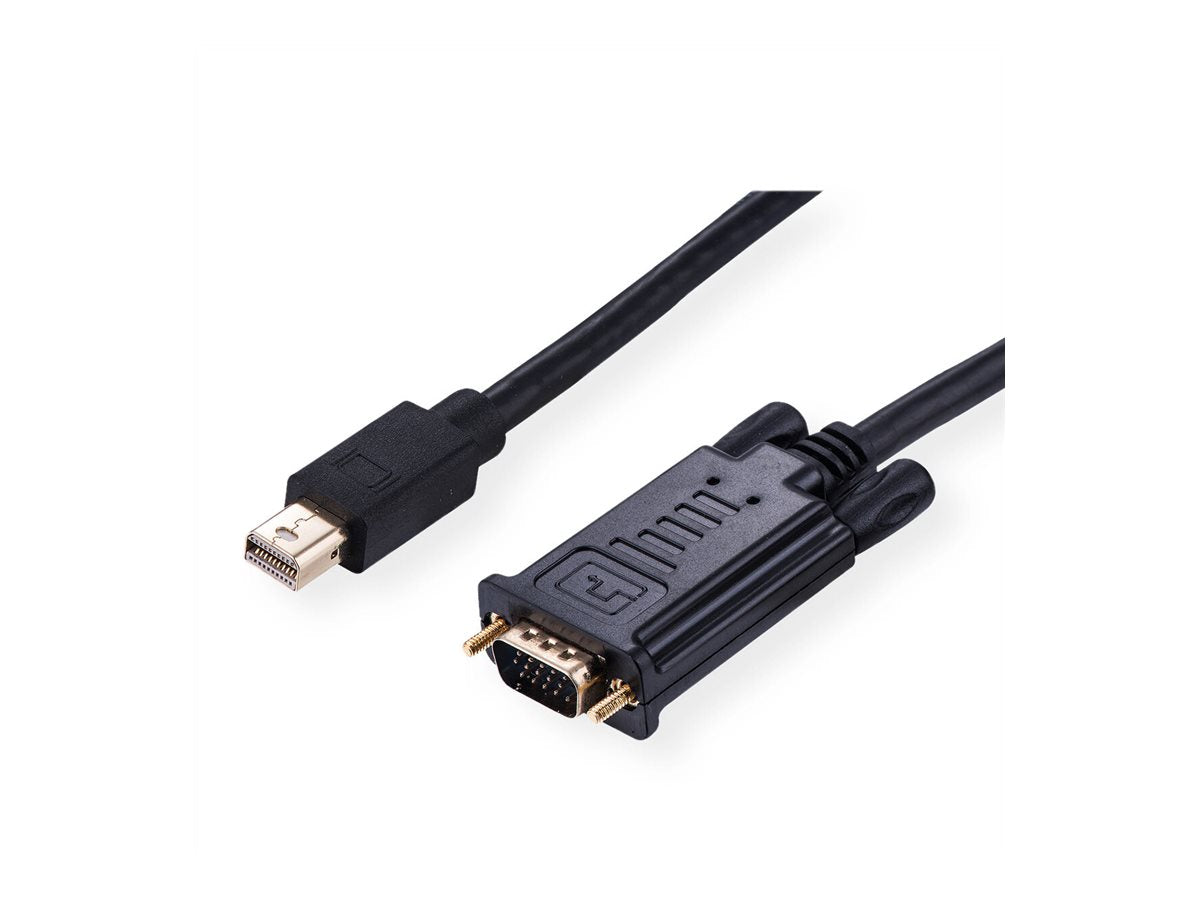 ROLINE Kabel Mini DisplayPort-VGA Mini DP ST - VGA ST schwarz 5m Verpackung
