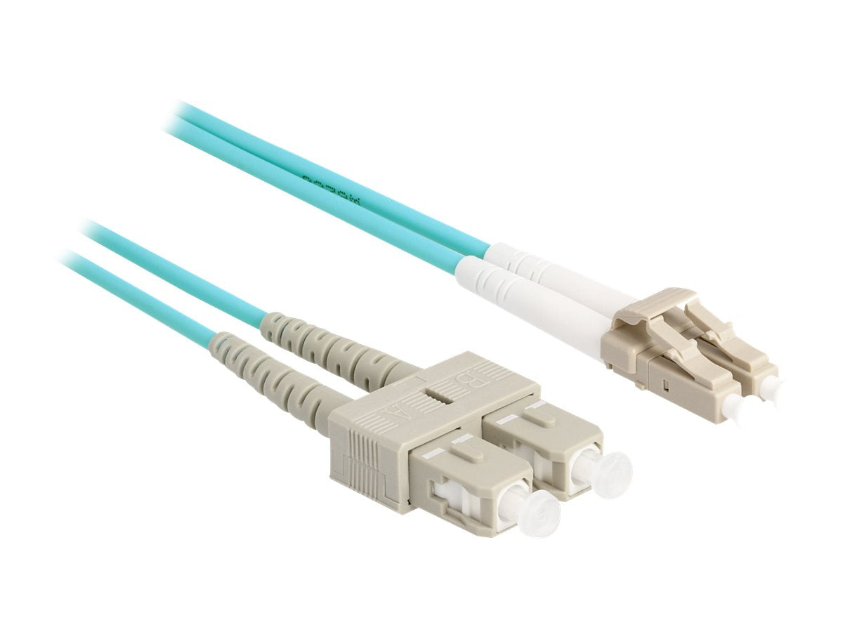 DELOCK LWL Kabel mit Metallarmierung LC Duplex zu SC Duplex Multimode OM3 3m - Vorderansicht
