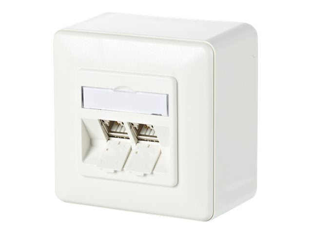 METZ CONNECT C6Amodul 2 Port 180 AP-Dose reinweiss RAL9010 - Vorderansicht