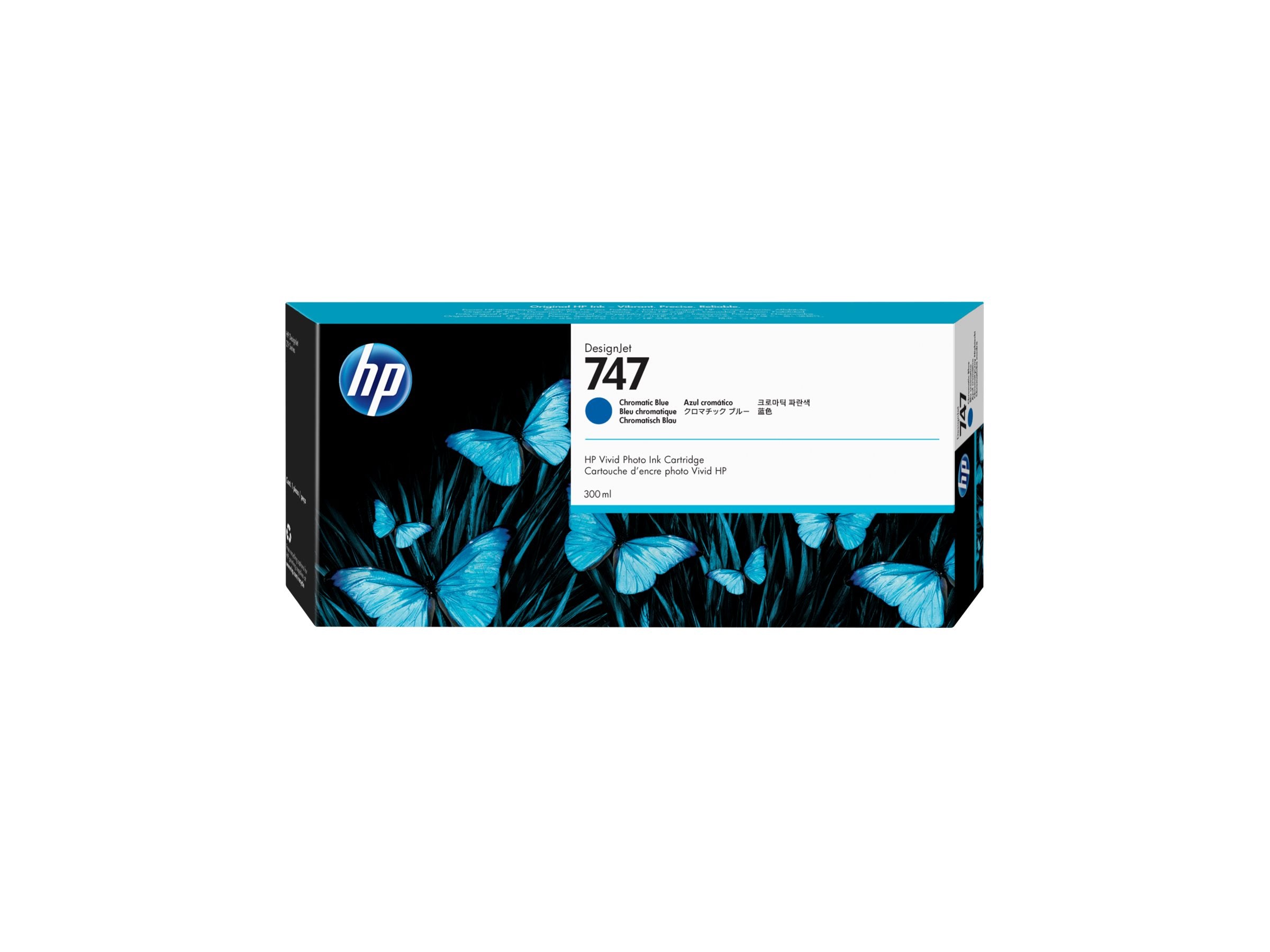 HP 747 300-ml Chromatic Blue Ink Cartridge Vorderansicht