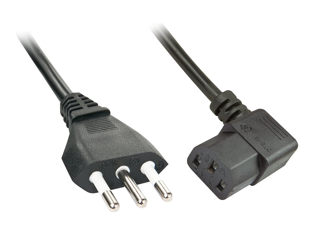 LINDY 2m abgewinkeltes IEC Netzkabel IT - Vorderansicht