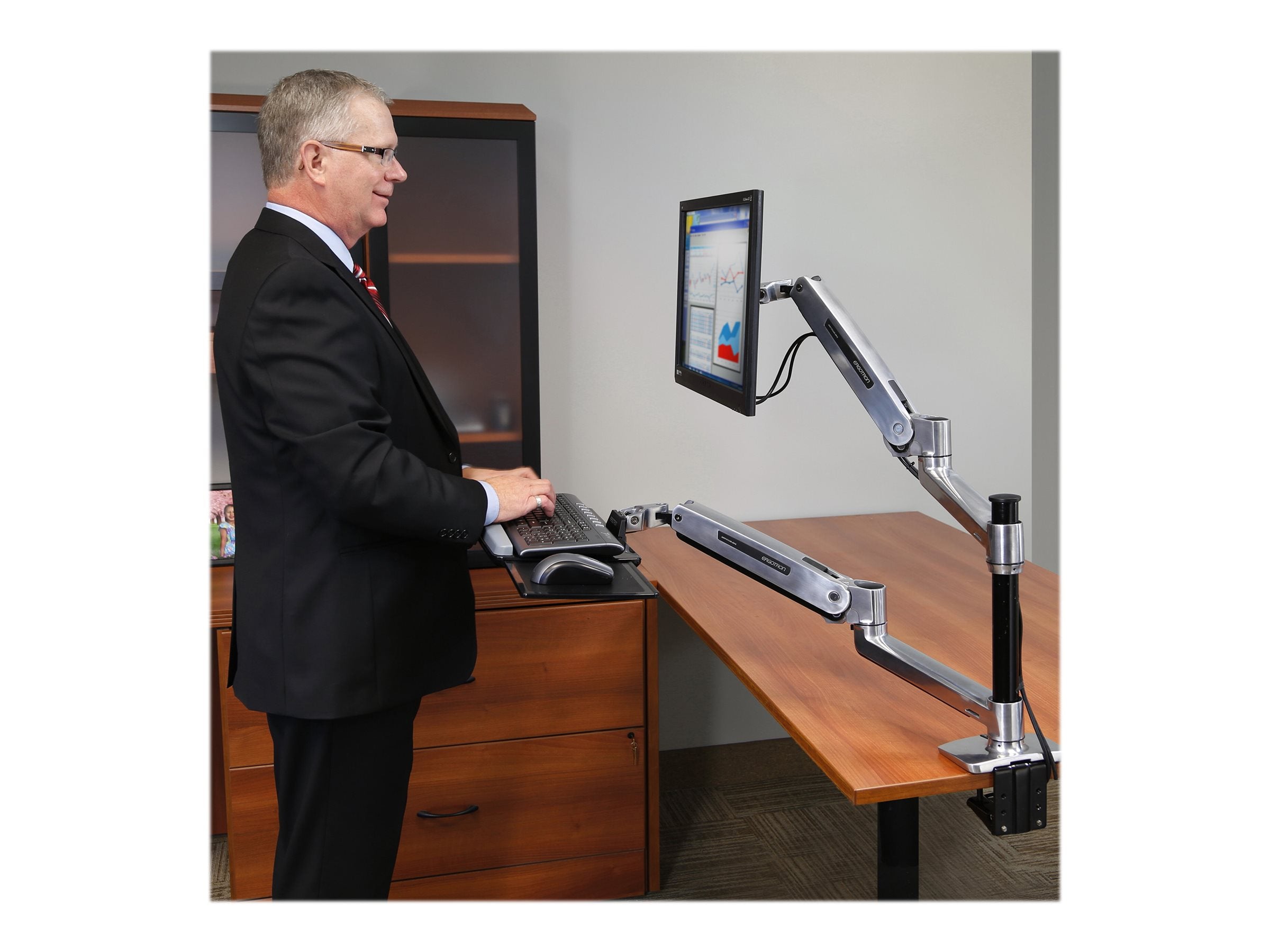 ERGOTRON WorkFit-LX Sitz-Steh-Tischmontagesystem Seitenansicht