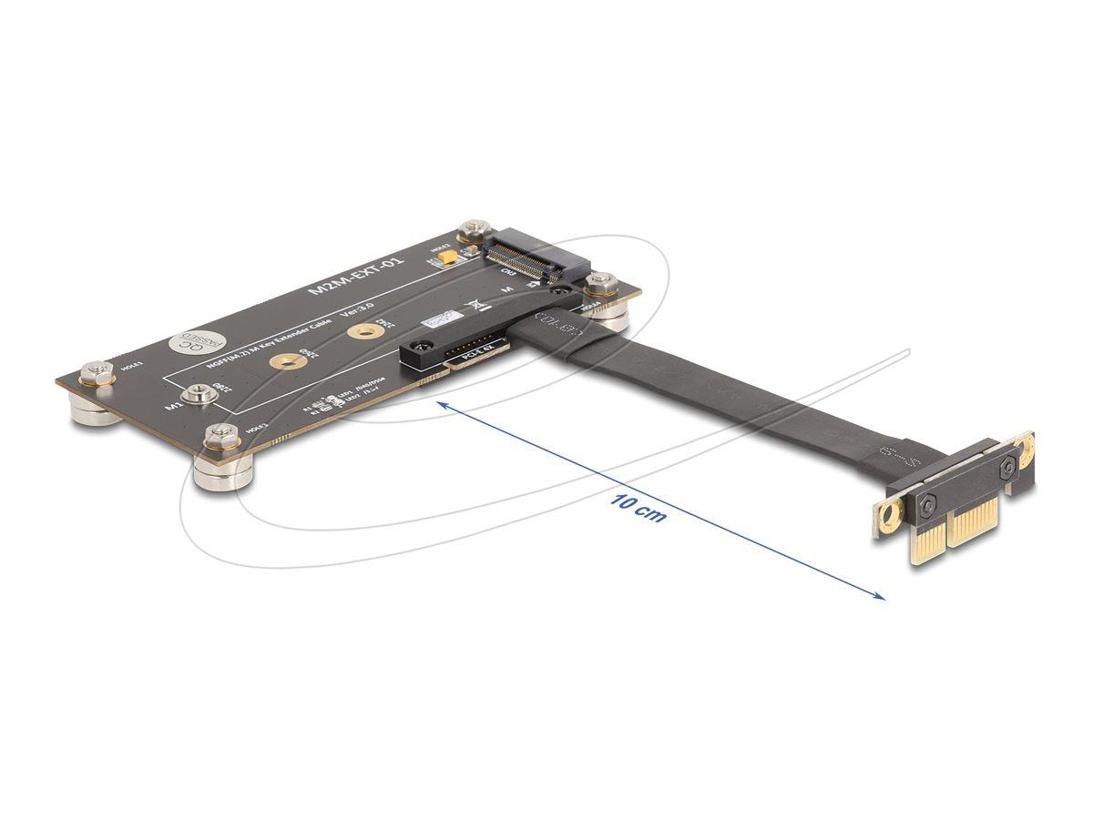 DELOCK Adapter PCIe 3.0 x1 Stecker 90 gewinkelt zu M.2 Key M Buchse mit Kabel 10cm - Vorderansicht