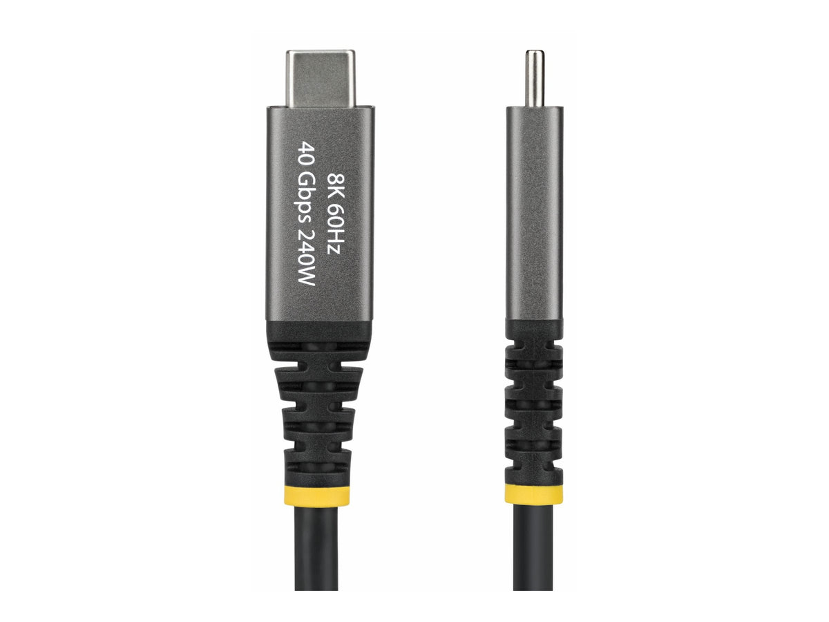 STARTECH.COM 2m Aktives USB4 Kabel 40Gbps 240W Ladekabel 8K 60Hz 4K 240Hz DP2.1 Thunderbolt 4 kompatibles USB-C Monitorkabel Schwarz