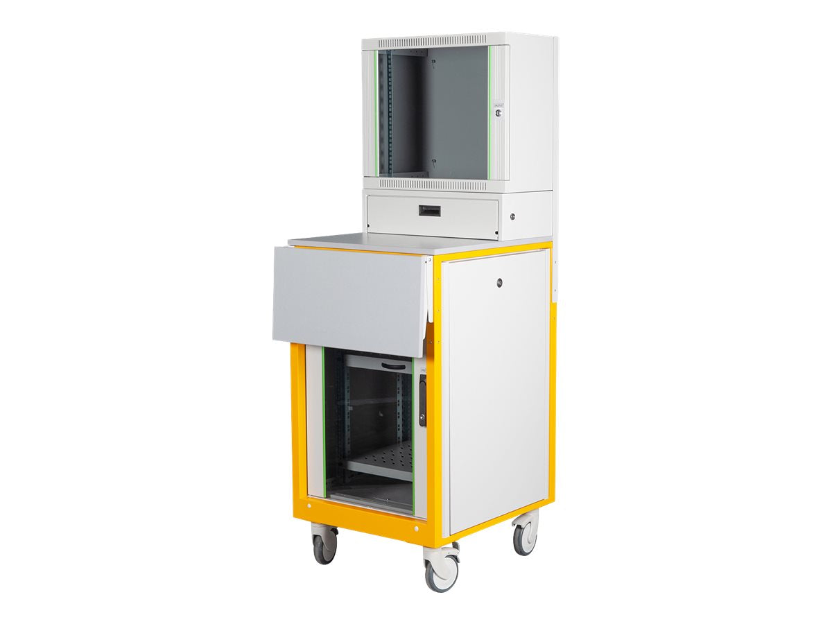 DIGITUS DN-39004 Netzwerkschrank mobiler Arbeitsplatz Seitenansicht
