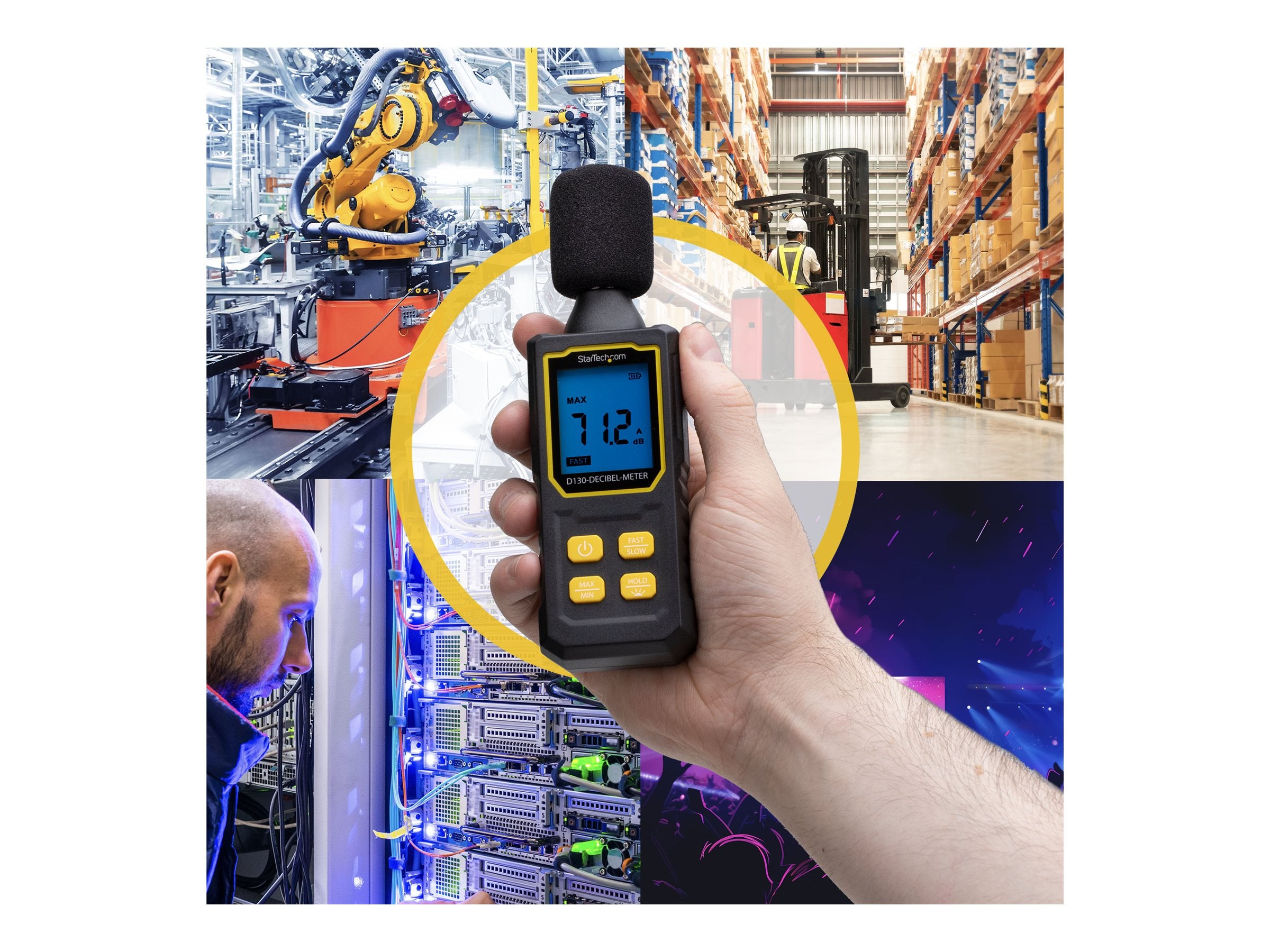 STARTECH.COM Digitales Schallpegelmessgerät mit grossem LCD Lärmgerät/Dezibel Messgerät fur Serverräume/Buros Dezibelmesser
