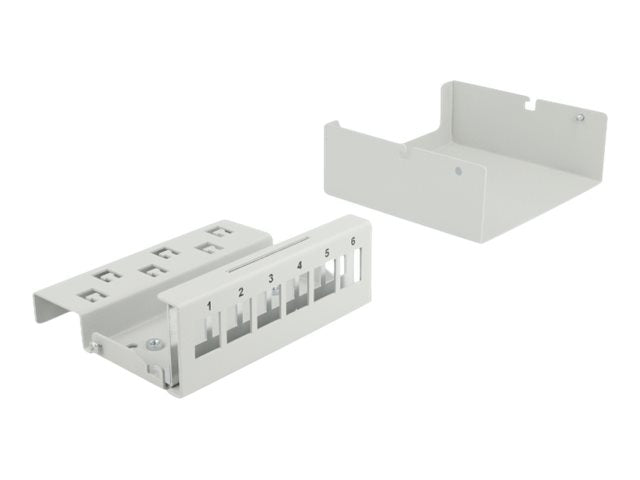 DELOCK Keystone Patchpanel 6 Port grau Detailansicht