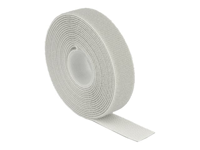 DELOCK Klett-Kabelbinder L 3 m x B 20 mm Rolle grau - Vorderansicht