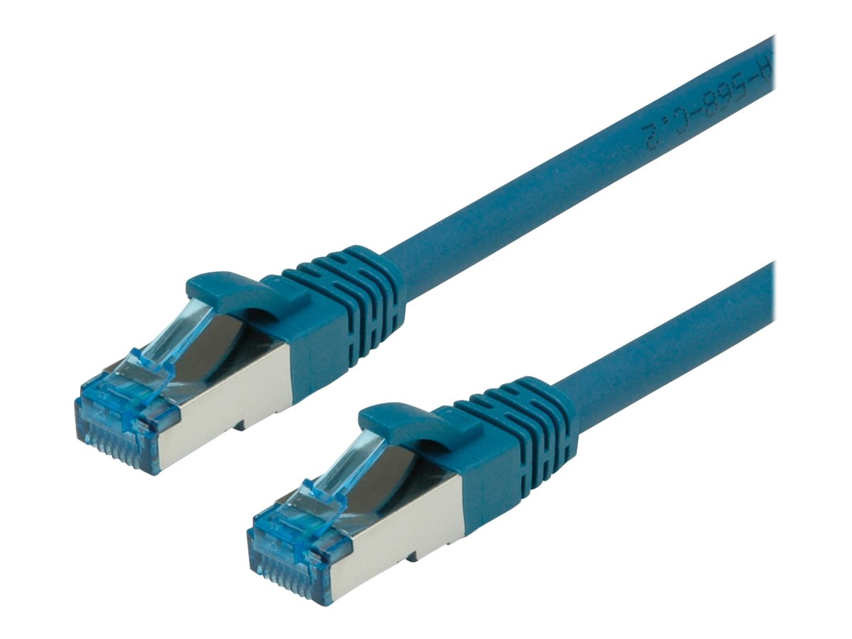 VALUE Patchkabel Kat.6A Class EA S/FTP PiMF LSOH blau 15m Vorderansicht