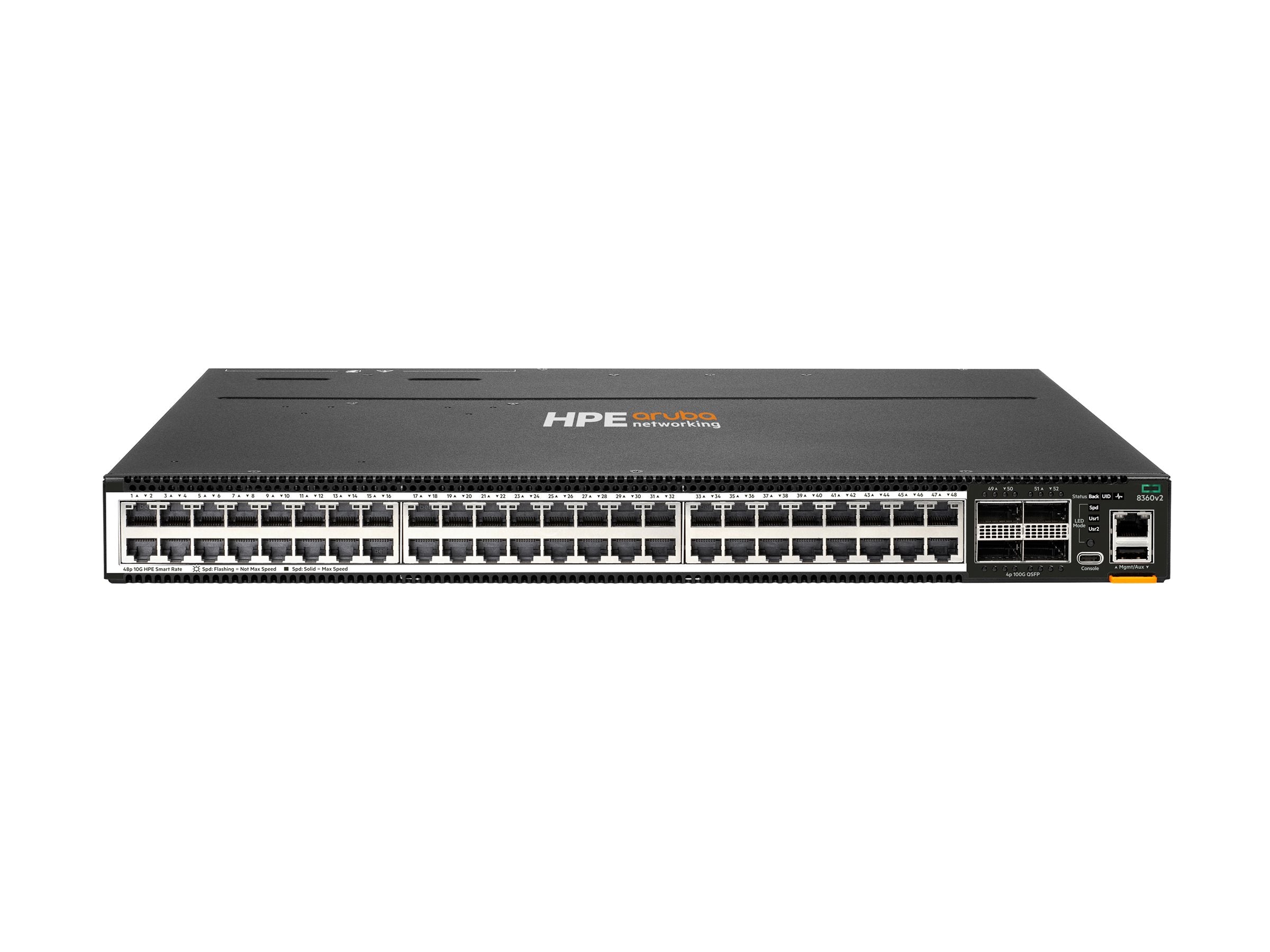 HPE Aruba 8360-48XT4C v2 48p 1G/10GBase-T 4p 100G QSFP+/28 Back-to-Front 3 Fans 2 AC Bundle EU en