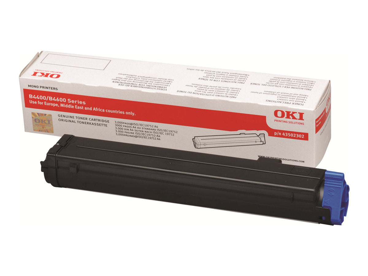 OKI B4400, B4600 Toner schwarz Standardkapazität Vorderansicht