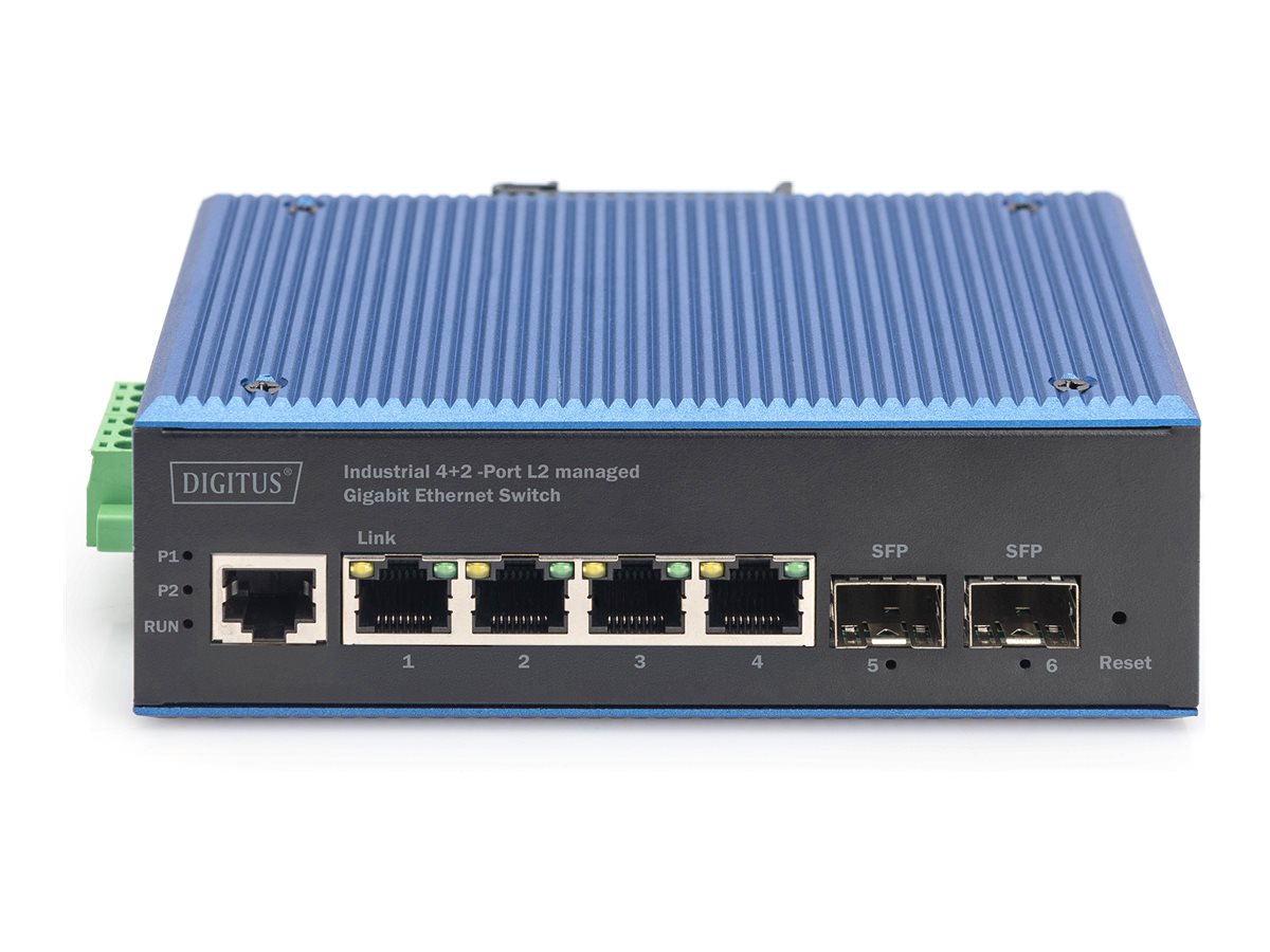 DIGITUS DN-651154 4+2-Port L2 managed Gigabit Ethernet Switch Vorderansicht