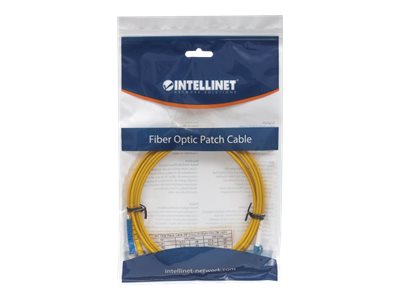 INTELLINET LWL Kabel LC/ST OS2 1m gelb 9/125um Duplex Singlemode Verpackung