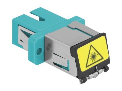 DELOCK LWL Kupplung mit Laserschutzklappe SC Simplex Buchse zu SC Simplex Buchse Multimode aqua