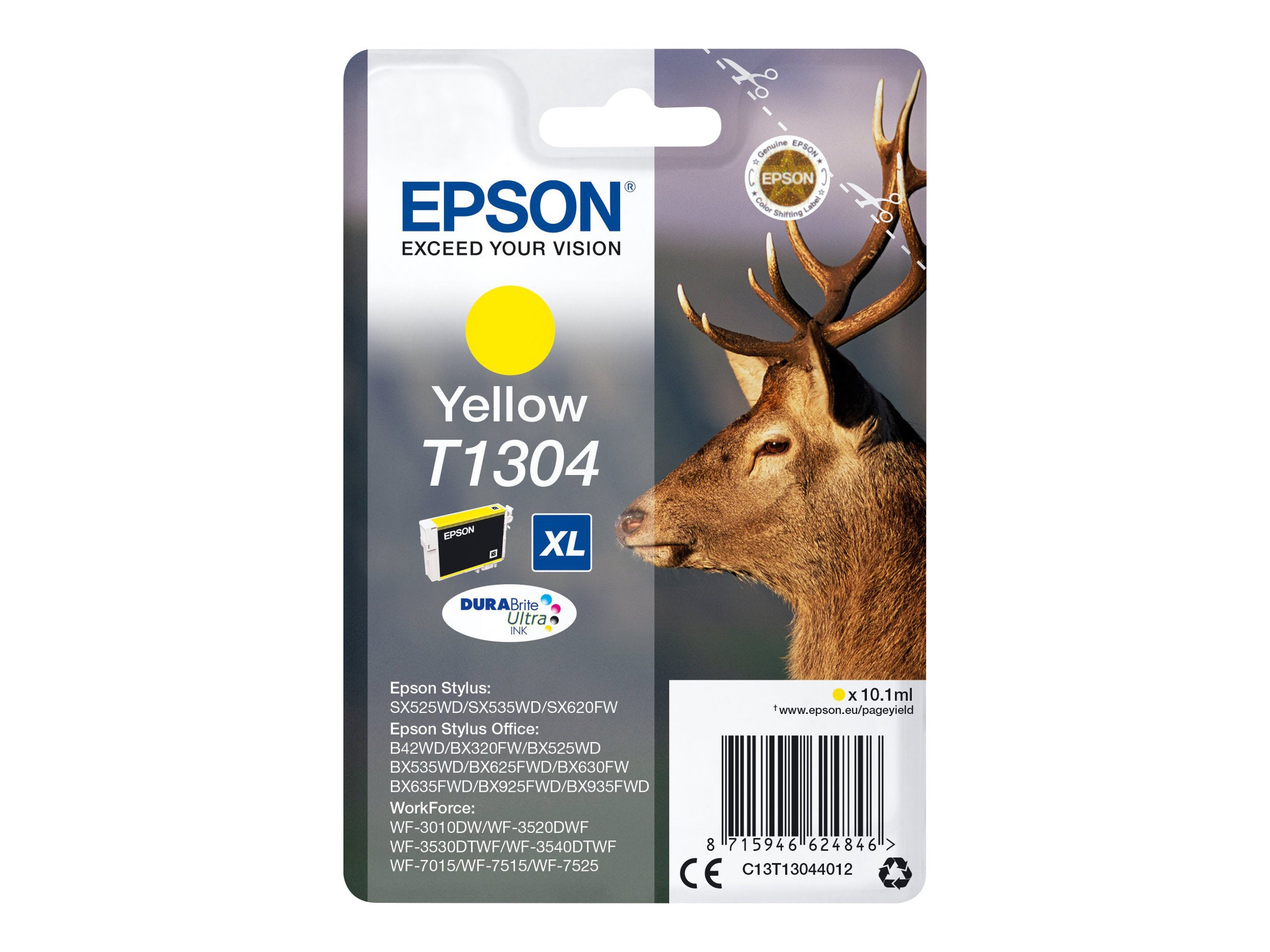EPSON T1304 Tintenpatrone Gelb Vorderansicht