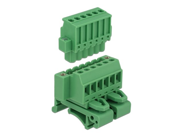 DELOCK Terminalblock Set für Hutschienen 6 Pin - Detailansicht