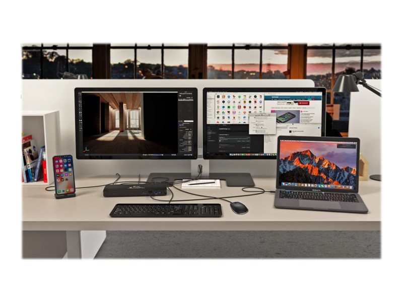 I-TEC Thunderbolt3 Dual 4K Docking Station 2x 4K oder 1x 5K 2x TB3 1x HDMI 1x GLAN 5x USB 3.0 1x SD Kartenleser 1x Audio/Mic 85W PD