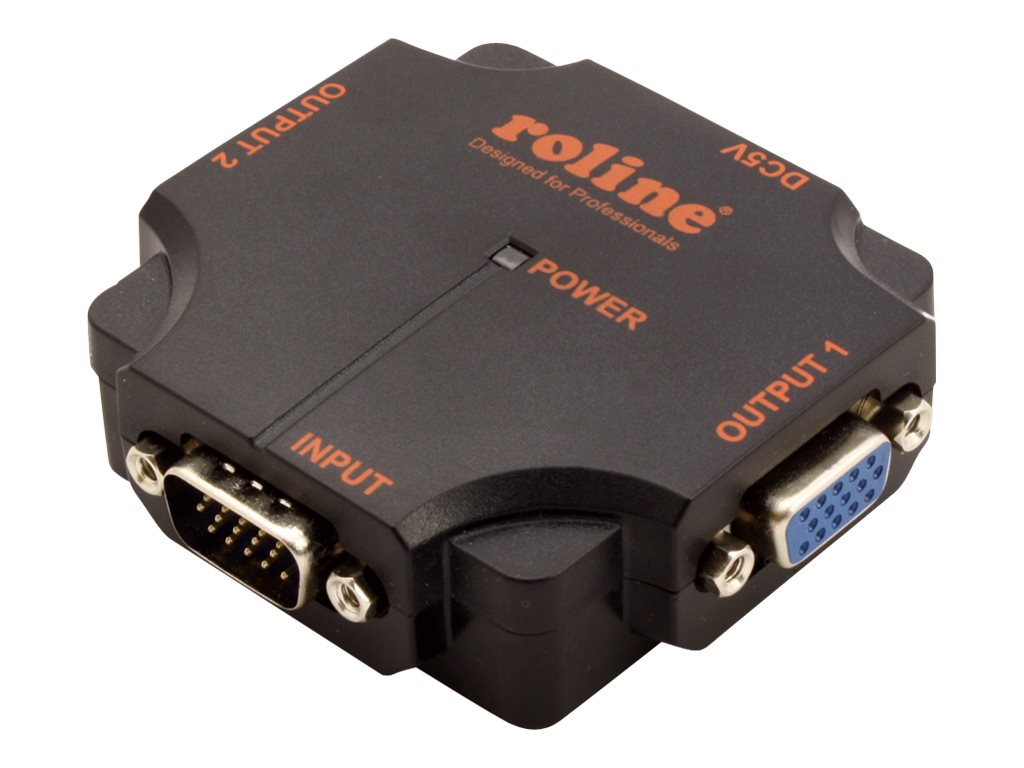 ROLINE VGA Video-Splitter hochauflösend 450mHz 2-fach Vorderansicht