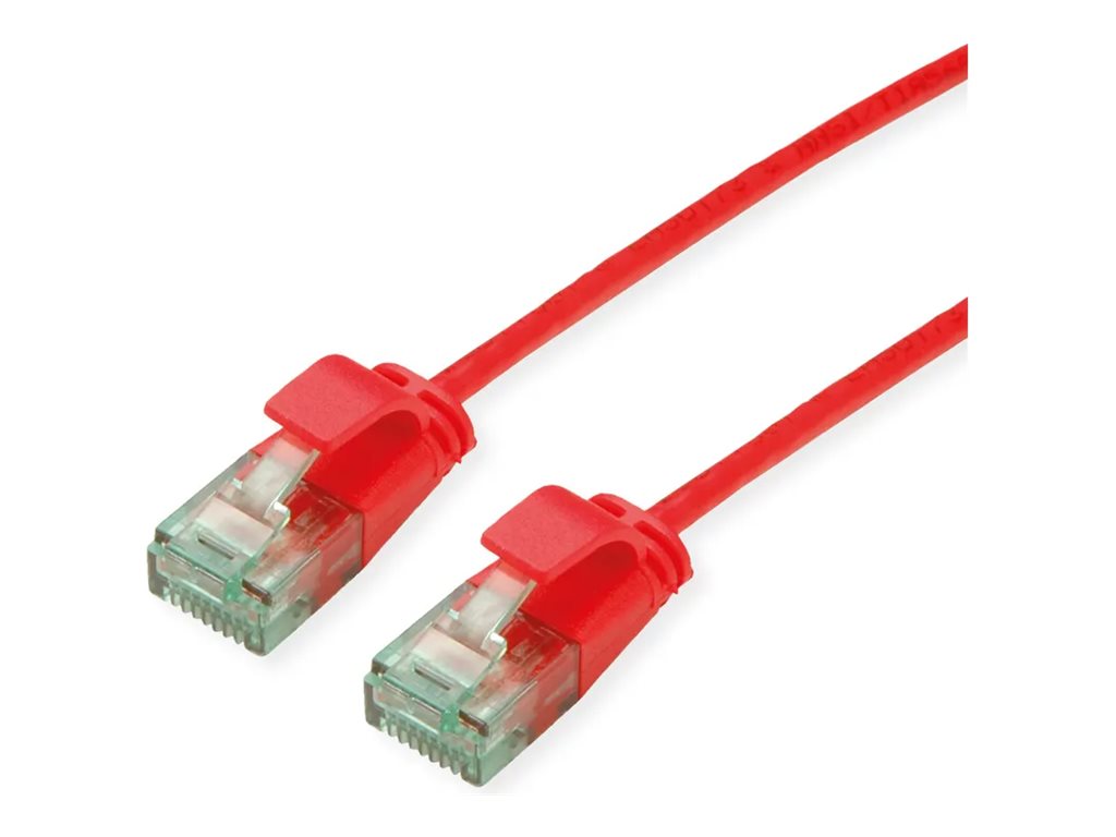 ROLINE RM UTP DataCenter Patchkabel Kat.6A Class EA slim rot 0,5m - Vorderansicht