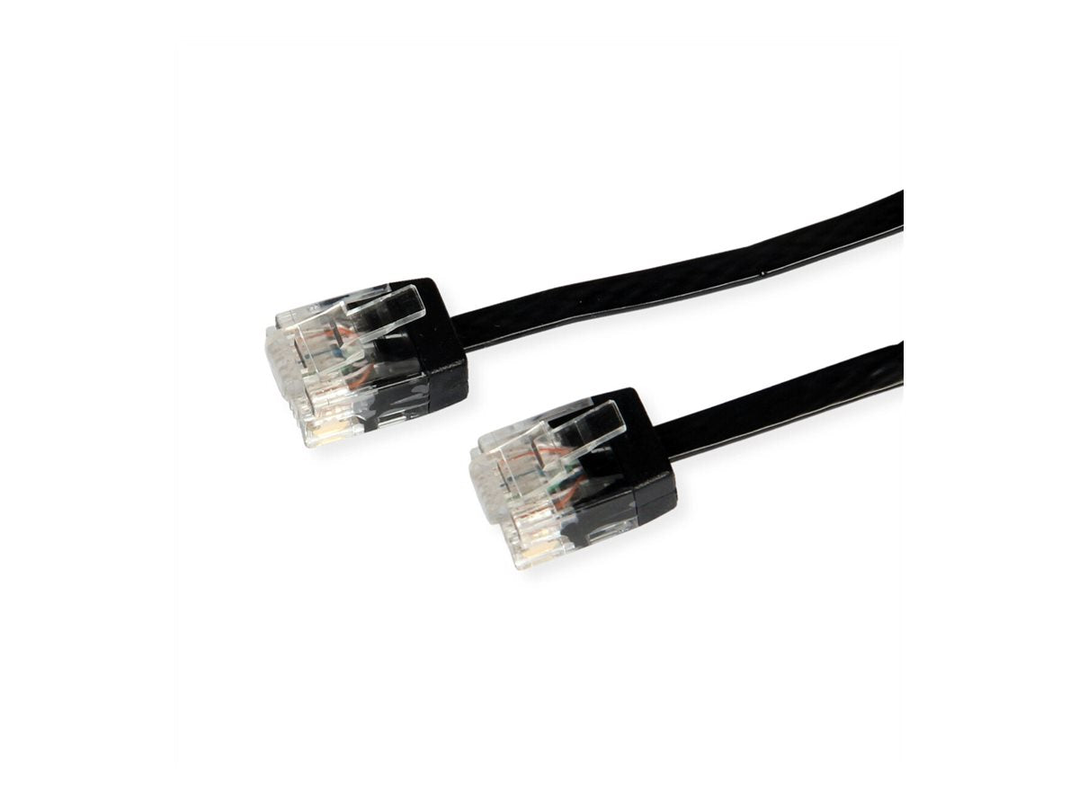ROLINE UTP Patchkabel Kat.6A Class EA extra-flach schwarz 1,5m - Anschlussansicht