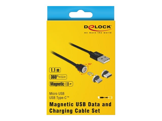 DELOCK Magnetisches USB Daten- und Ladekabelset für Micro USB / USB Type-C Verpackung