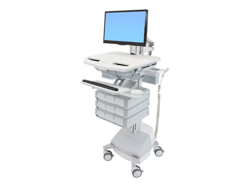 Vorderansicht des ERGOTRON StyleView Wagens mit LCD-Gelenk SLA-Antrieb