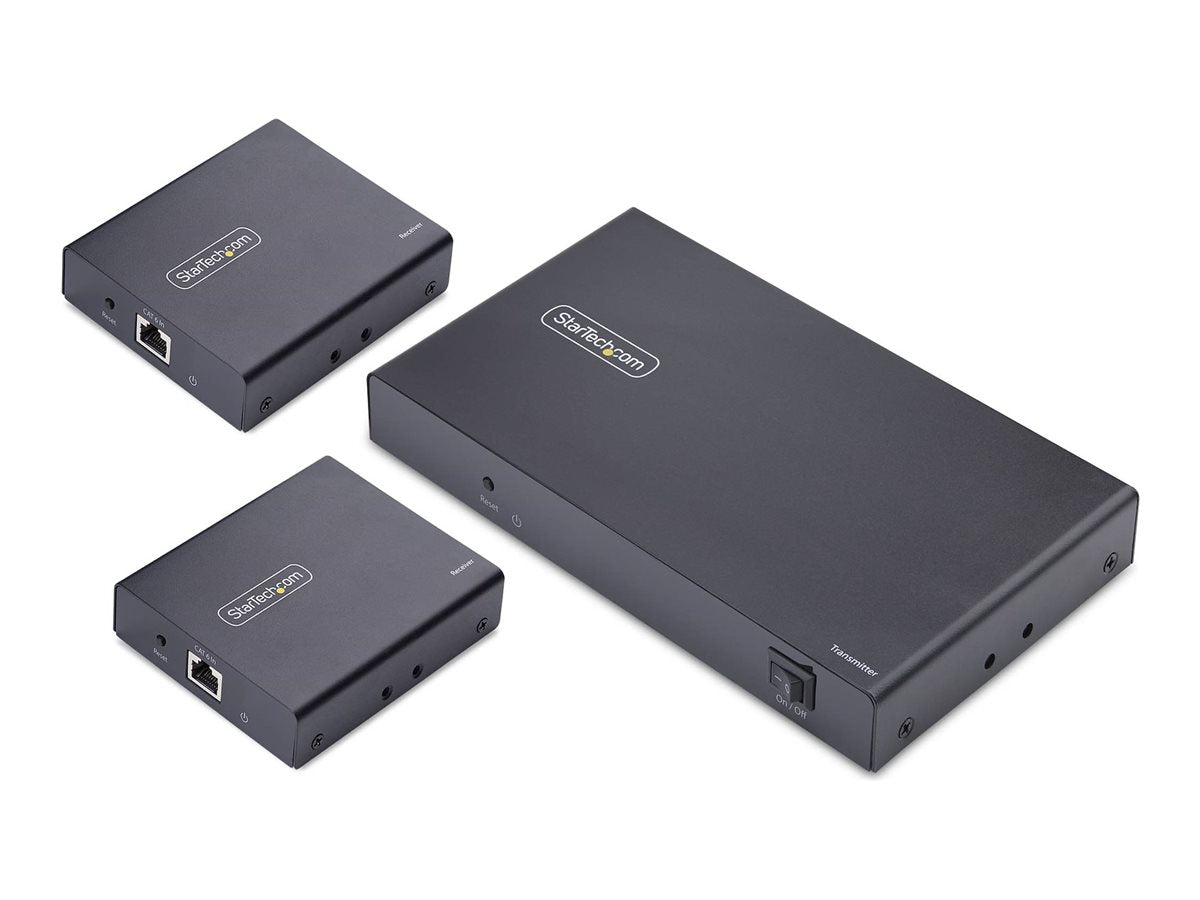 STARTECH.COM 4-Port HDMI Extender und Splitter uber CAT6 4K 60Hz bis 70m Länge 1x4 HDMI uber Netzwerkkabel-LAN Kabel Verteilerkit