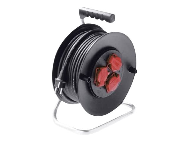 BACHMANN Schutzkontakt-Aufrollkabeltrommel 3fach 230VAC 40m IP44 - Vorderansicht