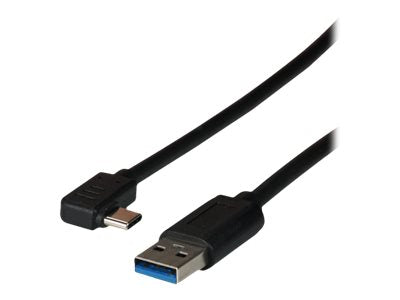 EFB USB 3.2 Gen1 5Gbit 3A Anschlusskabel Typ-A Stecker - Typ-C Stecker 90 Grad 3m - Vorderansicht