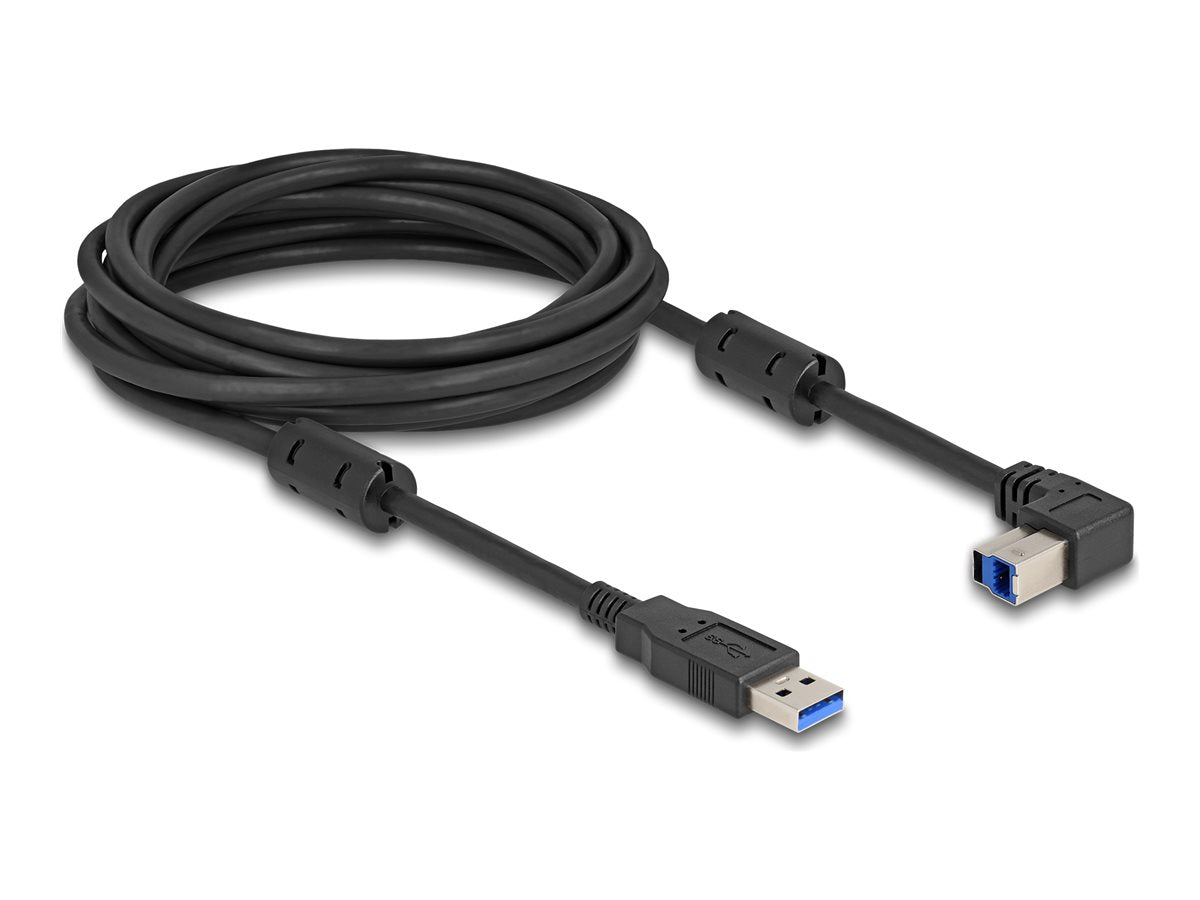 DELOCK USB 5 Gbps Kabel Typ-A Stecker zu Typ-B Stecker 90 oben gewinkelt 5m - Vorderansicht