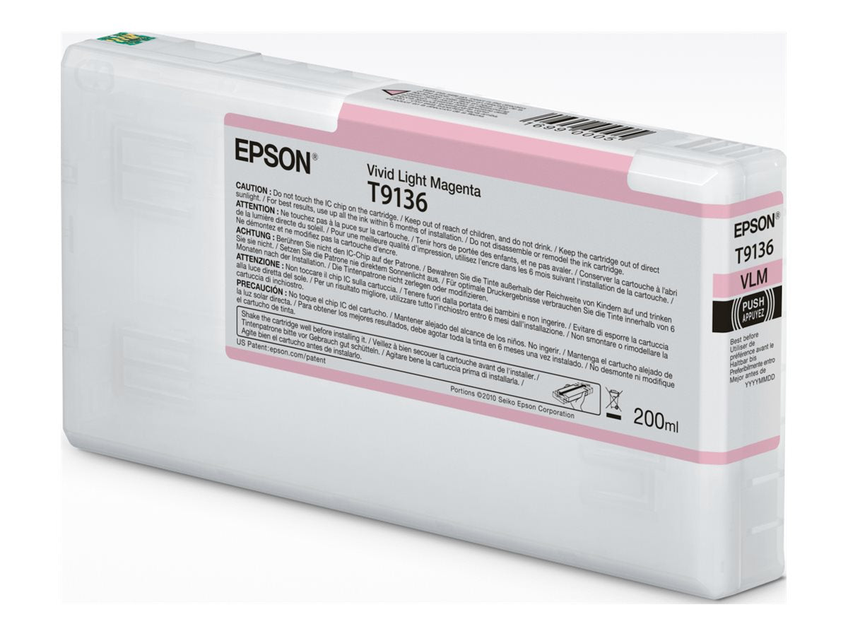EPSON 5LB T9136 Vivid Light Magenta Tintenpatrone Vorderansicht