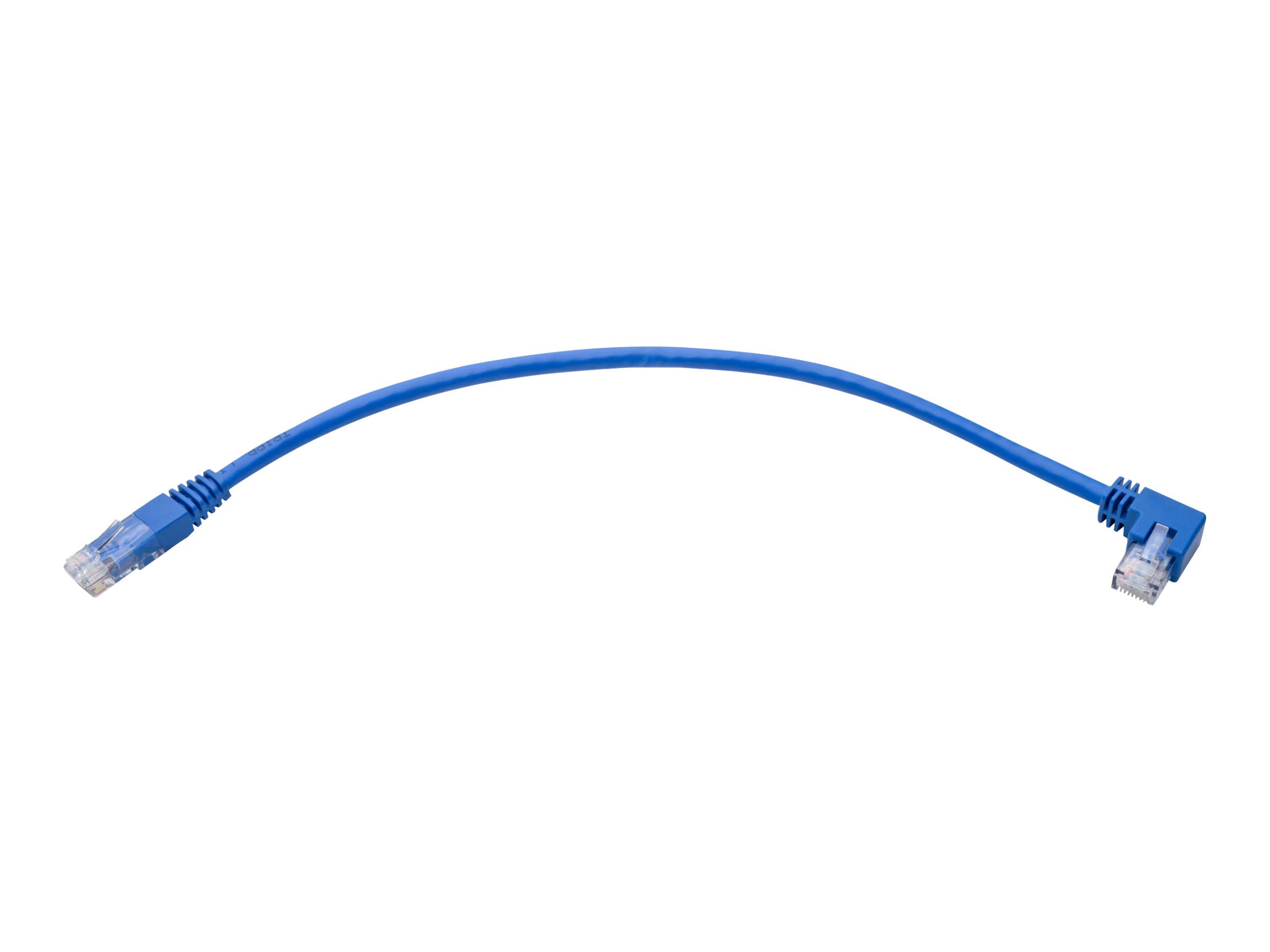 EATON TRIPPLITE Left-Angle Cat6 Gigabit Molded UTP Ethernet Cable RJ45 Left-Angle M to RJ45m Blue 1 ft. 0