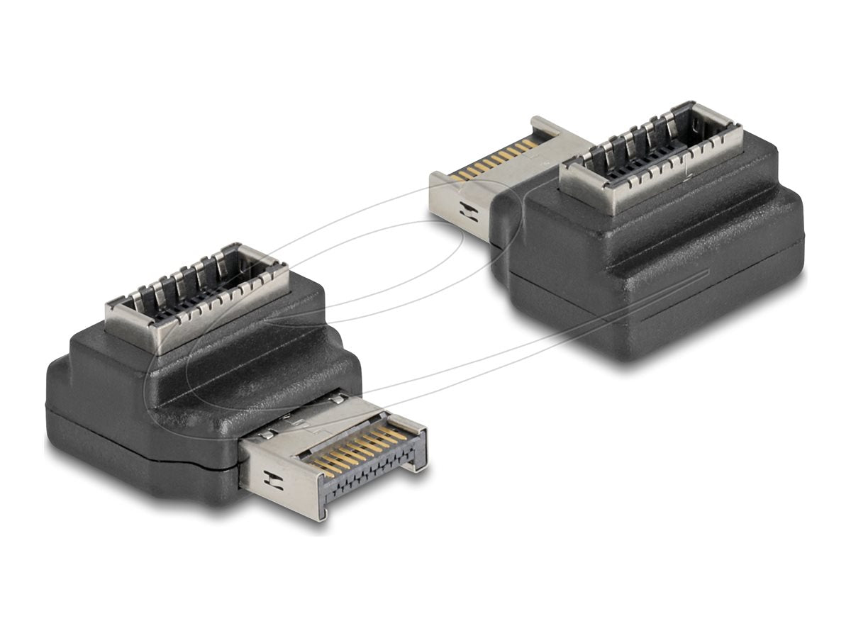 DELOCK Adapter USB 10 Gbps Typ-E Key A Stecker zu Buchse gewinkelt - Vorderansicht