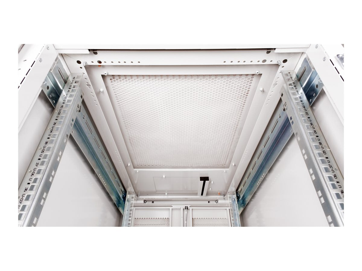 Detailansicht der Tür ROLINE Serverschrank 48,26cm 19Zoll 42 HE 600x1000 BxT grau Plexiglas