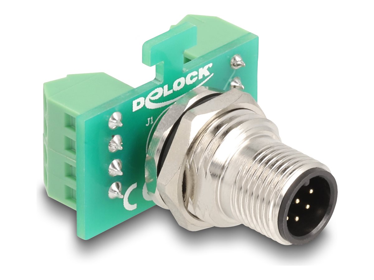 DELOCK M12 ubergabemodul Adapter 8 Pin A-kodiert Stecker zu 9 Pin Terminalblock zum Einbau
