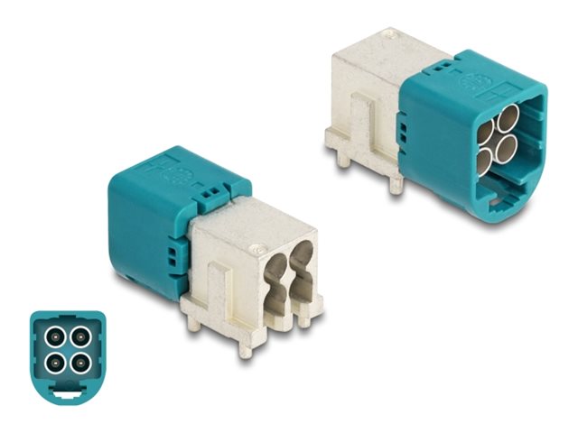 DELOCK Mini FAKRA Z Stecker quad nach unten gewinkelt A-Typ PCB - Vorderansicht