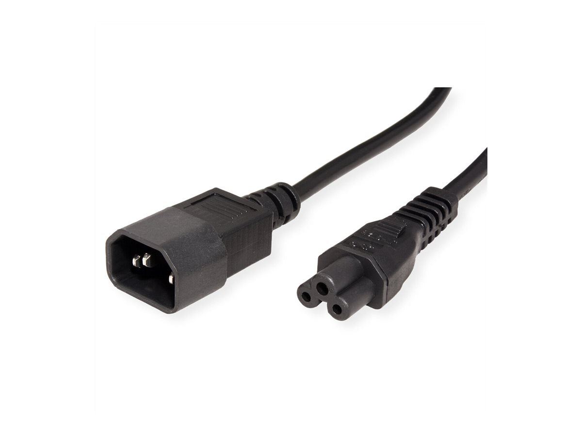 VALUE Netzkabel IEC320/C14 Stecker - C5 Buchse schwarz 1,8m Verpackung
