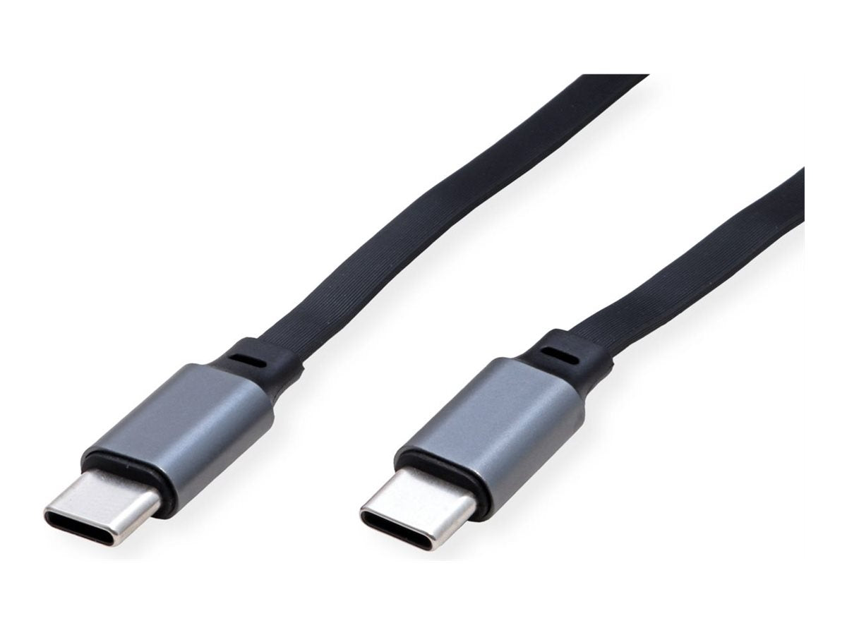 ROLINE USB 2.0 Aufrollbares Kabel C-C ST/ST schwarz 1,2m Vorderansicht